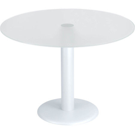 Table ronde Krystal plateau blanc diametre